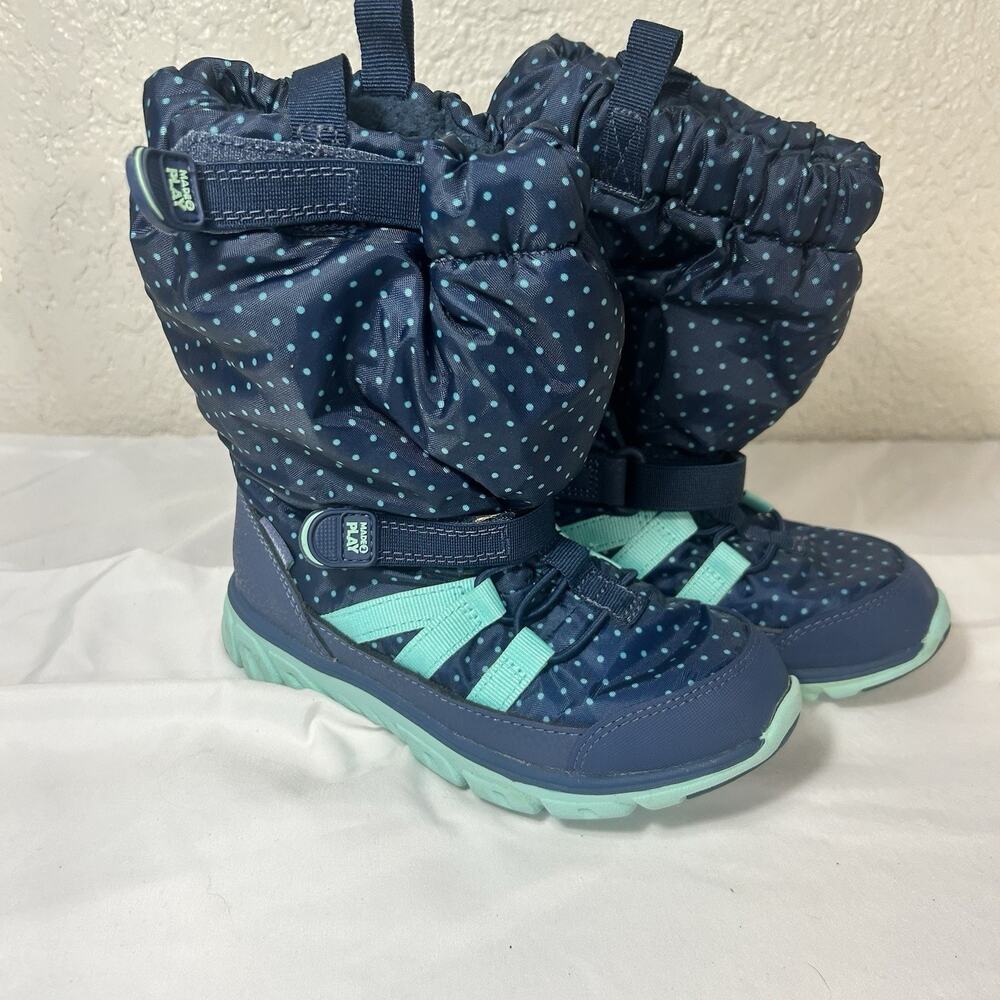 sz 12m Kids Snow Boots Winter Insulated Puffer Booties Blue And Teal